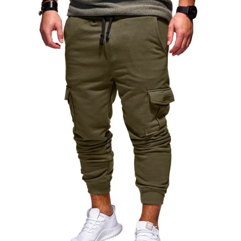 Men sport jogger pants in Army Green, 95.5% polyester with Lycra, stretch fabric, Asian size M to 4XL