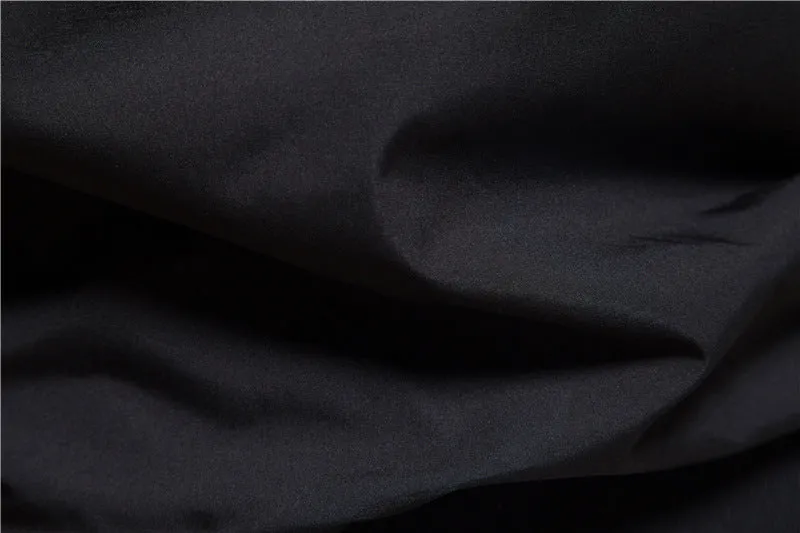 Men's thin casual polyester jacket in dark blue, black, or army green solid colour.
