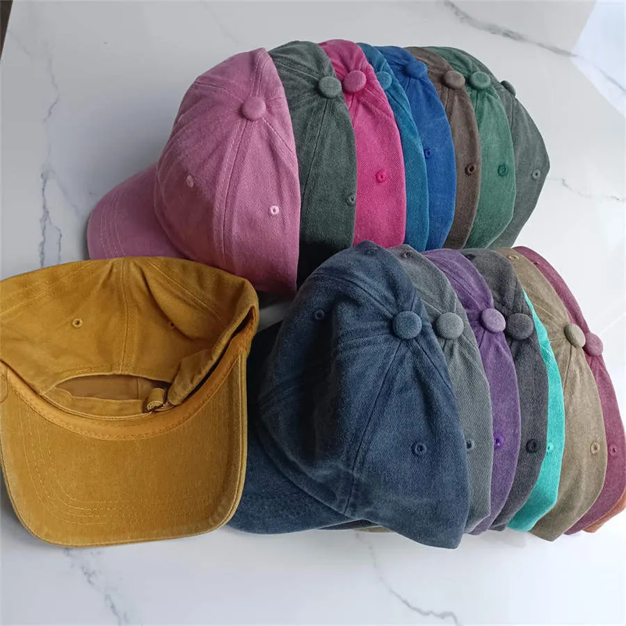 Retro washed cotton baseball cap in Army Green with dome crown and adjustable strap