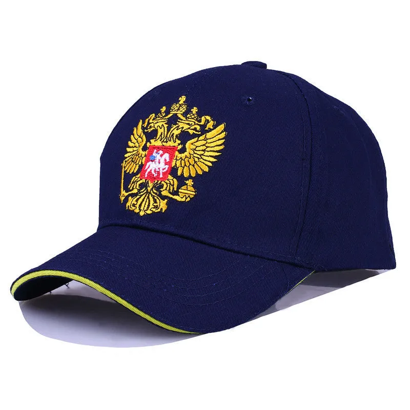 Cotton dome cap with embroidered detail adjustable short brim black white navy blue