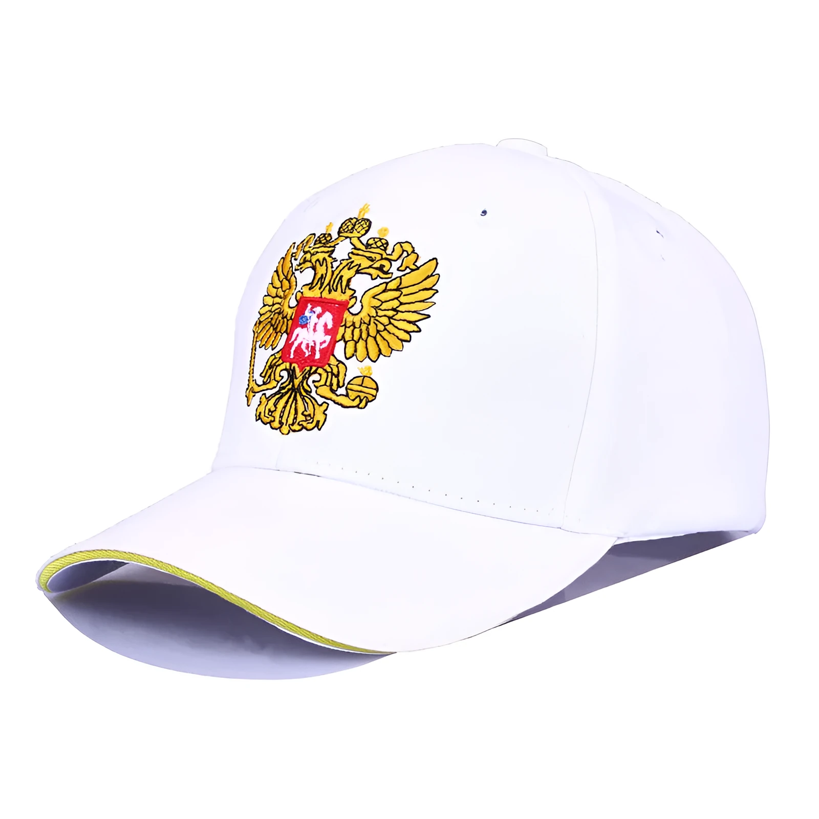 Cotton dome cap with embroidered detail adjustable short brim black white navy blue