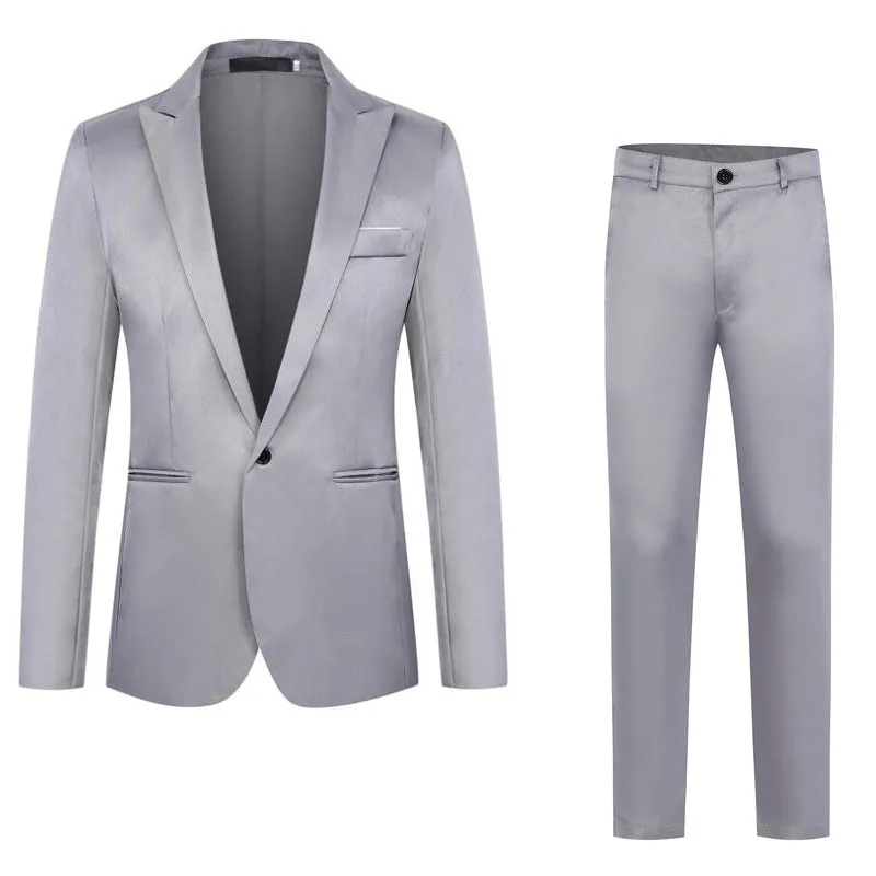 Men's loose-fit wedding tuxedo jacket in acetate fibre, available in multiple colours including black, white, and wine red