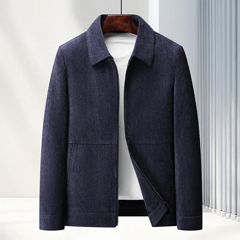 Men's lapel collar casual coat in slim fit design available in four colour options