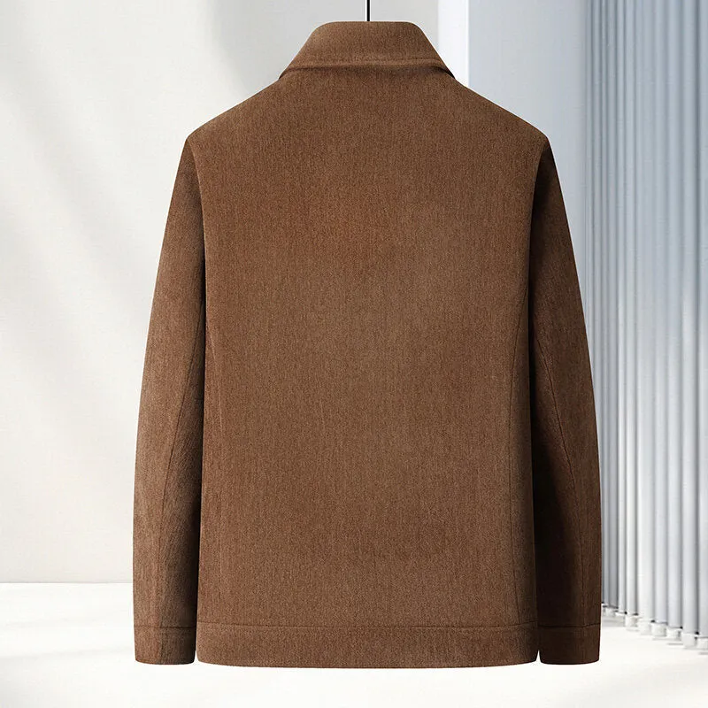 Men's lapel collar casual coat in slim fit design available in four colour options