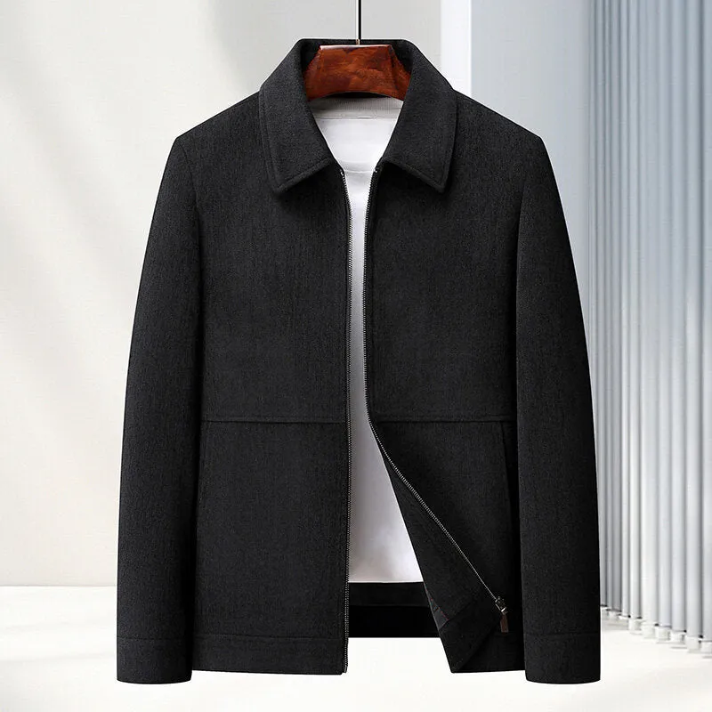 Men's lapel collar casual coat in slim fit design available in four colour options