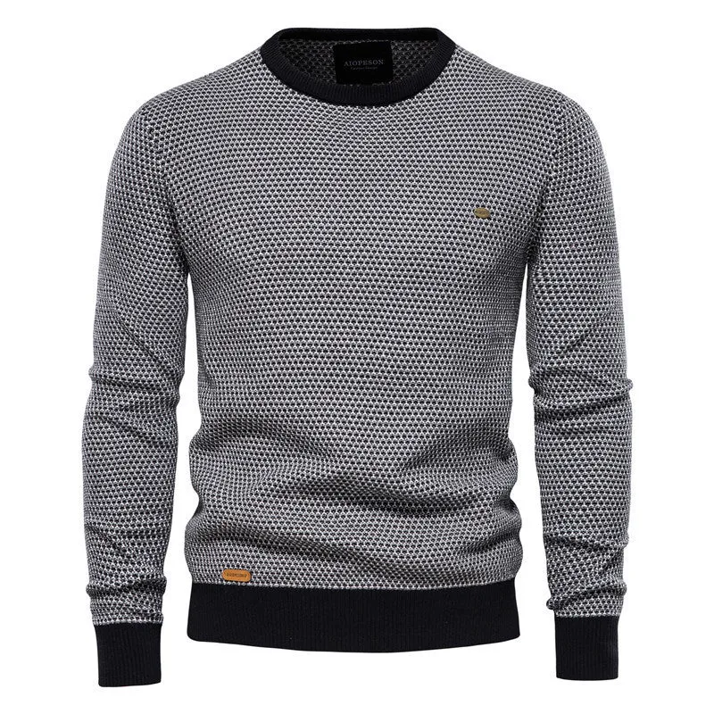 Men's cotton colour-block pullover shirt in khaki, available in sizes M to XXXL