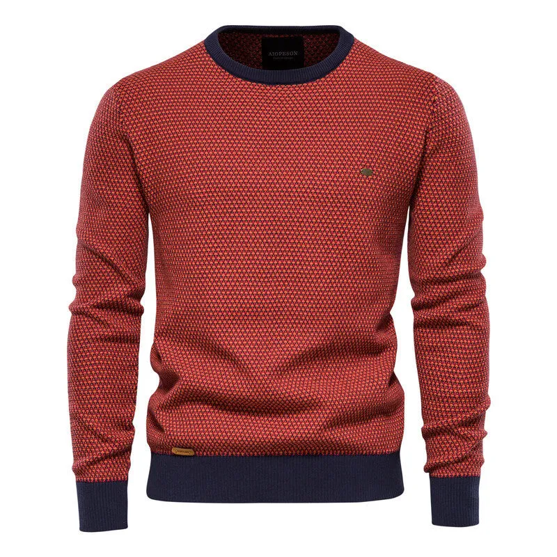 Men's cotton colour-block pullover shirt in khaki, available in sizes M to XXXL