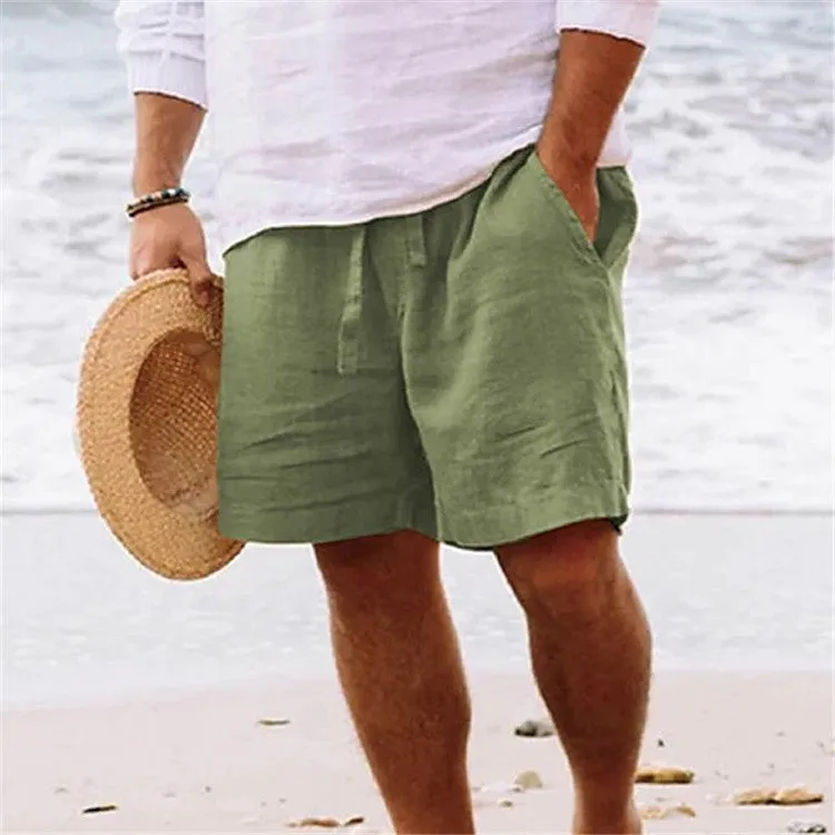 Men's plain colour polyester casual shorts in solid colour, relaxed fit, sizes S to 5XL