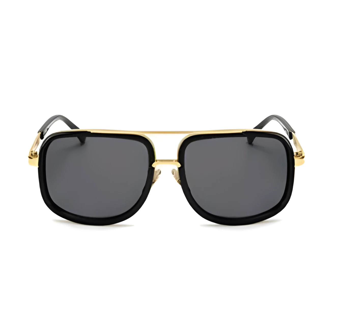 Retro vintage sunglasses with metal plastic frame in black grey colour for street shooting fashion