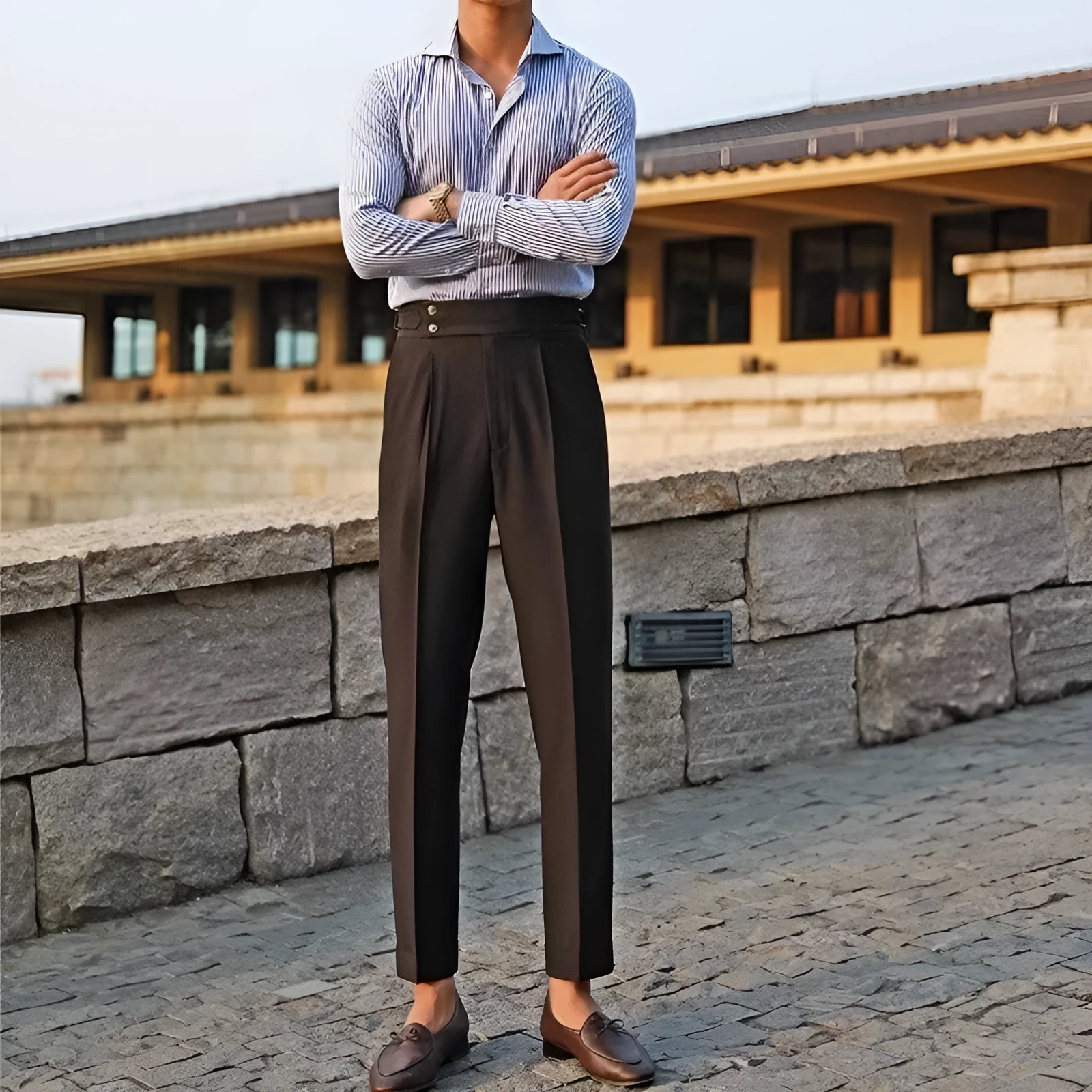 Men's straight leg formal trousers in slim fit available in black, white and apricot colours
