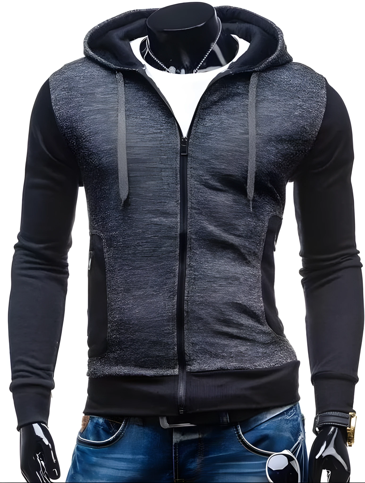 Men Hombre cotton blend sweatshirt in solid colour, crew neck, long sleeves, shown as pullover