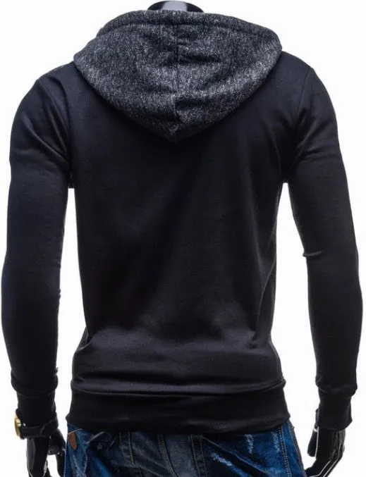 Men Hombre cotton blend sweatshirt in solid colour, crew neck, long sleeves, shown as pullover