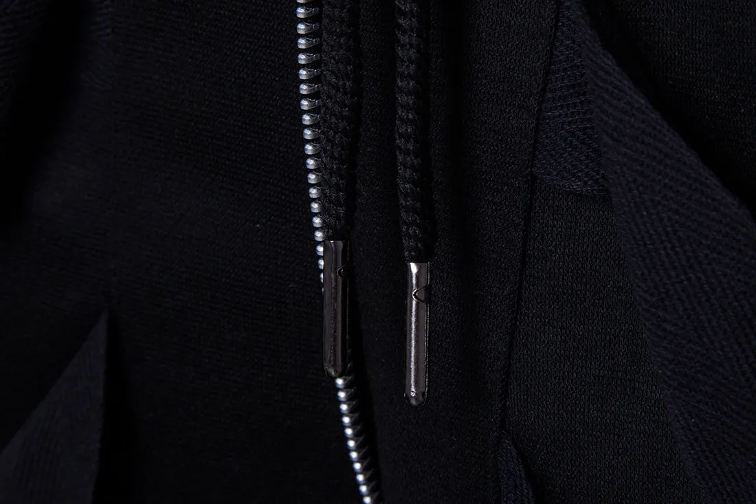 Low crotch cross pants for men in black with tapered leg and small foot opening