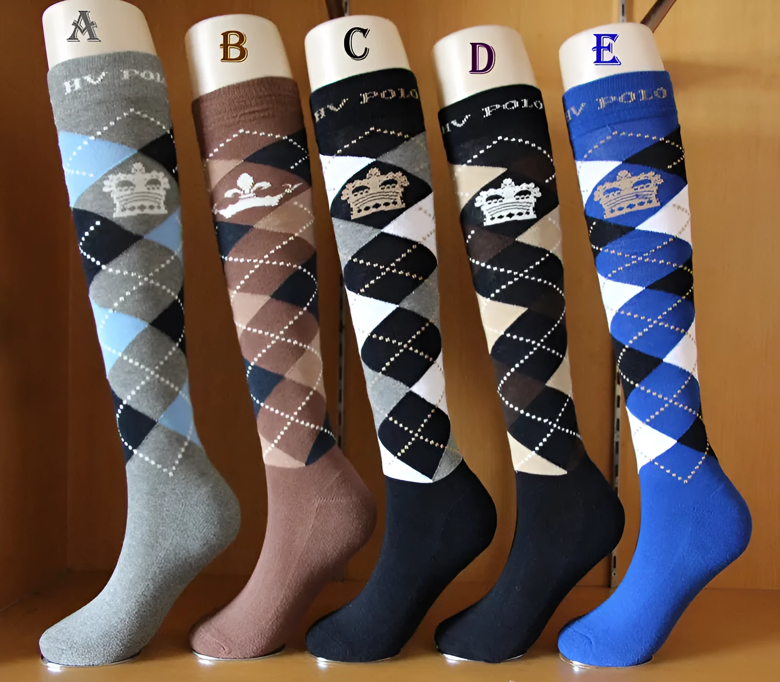 Unisex equestrian polo socks high tube cotton blend for rider leg protection