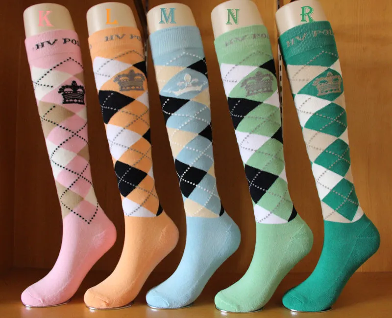 Unisex equestrian polo socks high tube cotton blend for rider leg protection