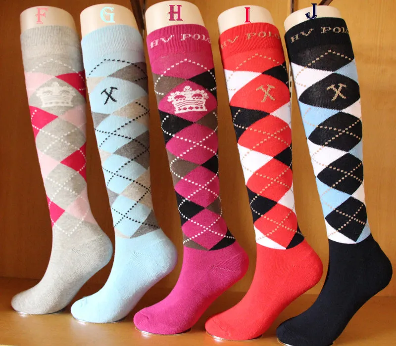 Unisex equestrian polo socks high tube cotton blend for rider leg protection
