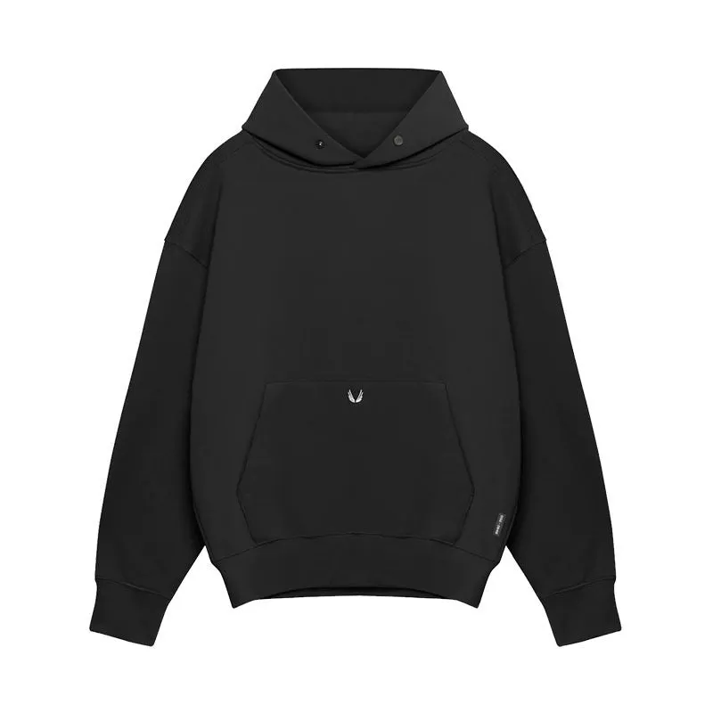 Men's cotton casual sports jacket pullover in loose fit, available in black, white, orange, gray, and rouge pink