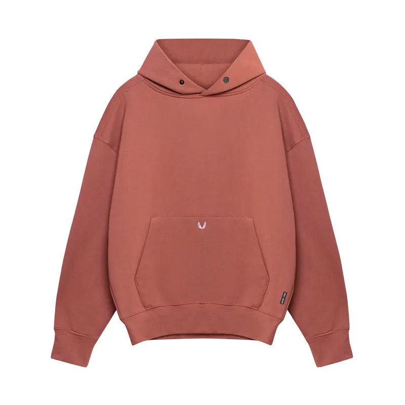 Men's cotton casual sports jacket pullover in loose fit, available in black, white, orange, gray, and rouge pink
