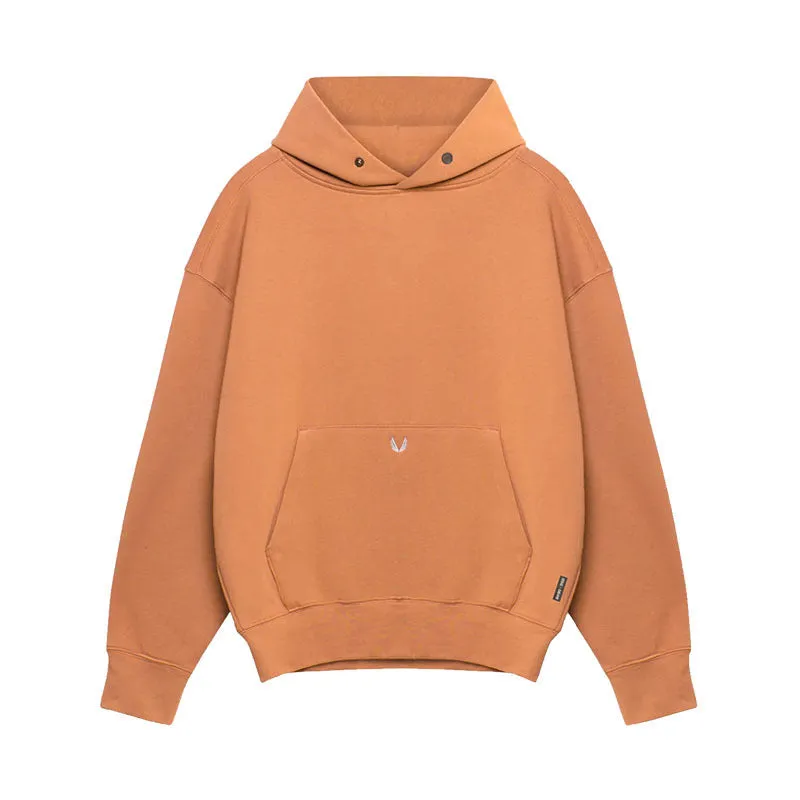 Men's cotton casual sports jacket pullover in loose fit, available in black, white, orange, gray, and rouge pink