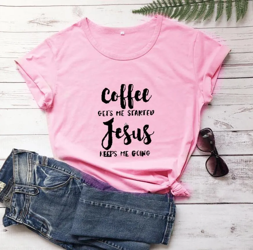 Jesus slogan T-shirt in black, short sleeves, crew neck, front print