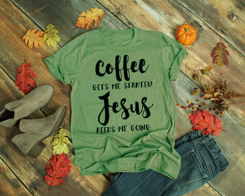 Jesus slogan T-shirt in black, short sleeves, crew neck, front print