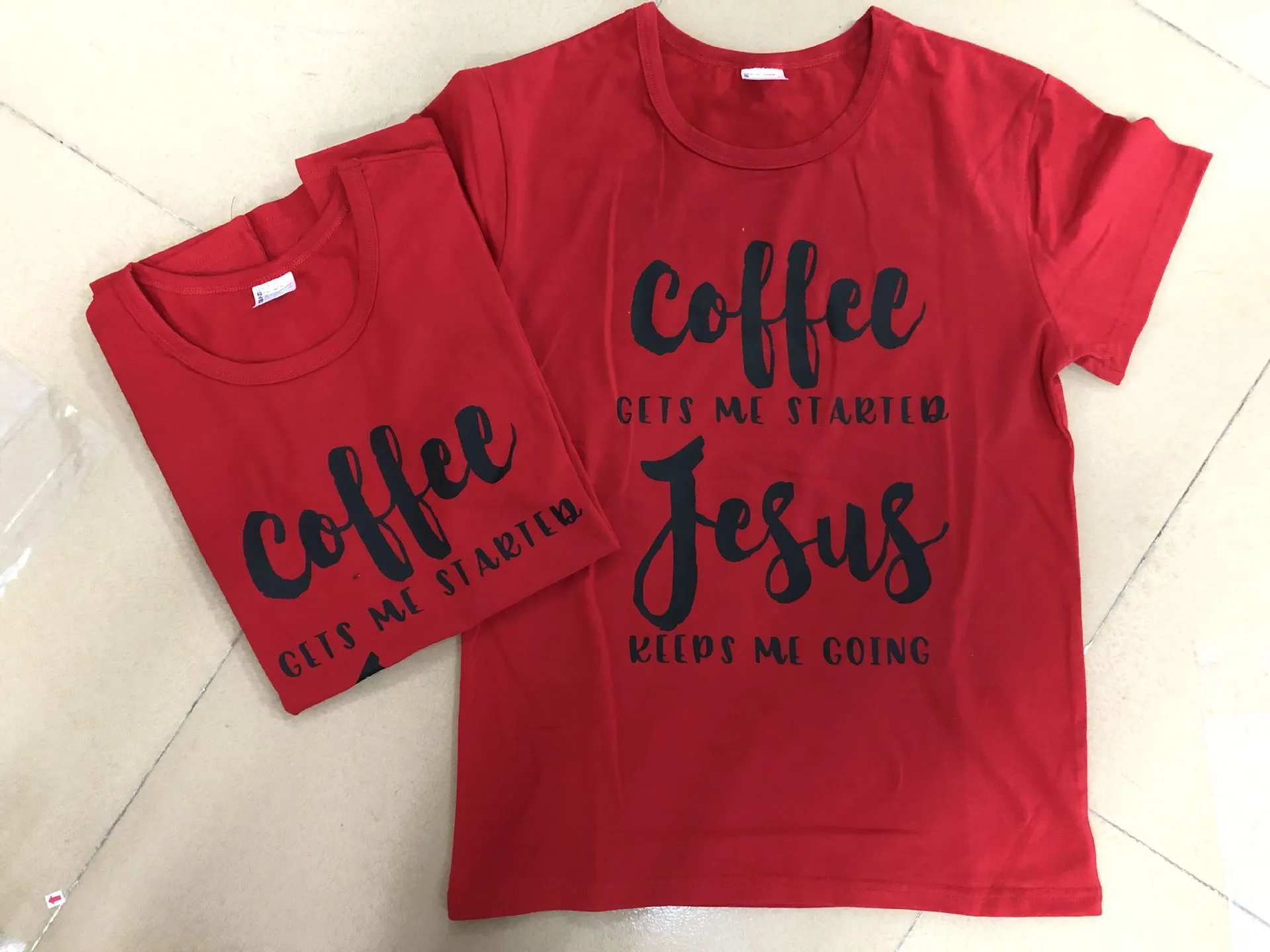 Jesus slogan T-shirt in black, short sleeves, crew neck, front print