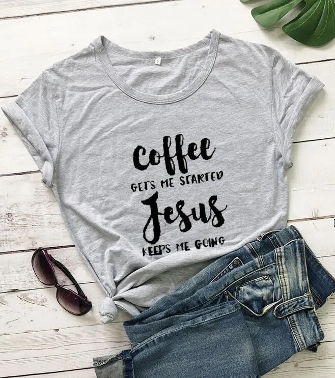 Jesus slogan T-shirt in black, short sleeves, crew neck, front print