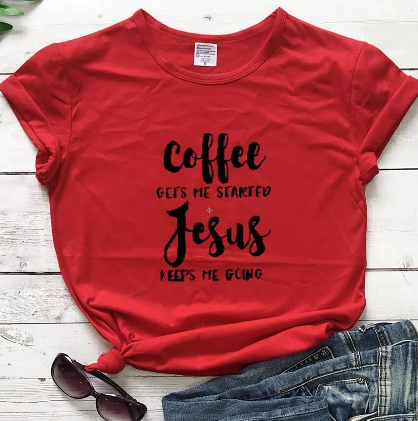 Jesus slogan T-shirt in black, short sleeves, crew neck, front print