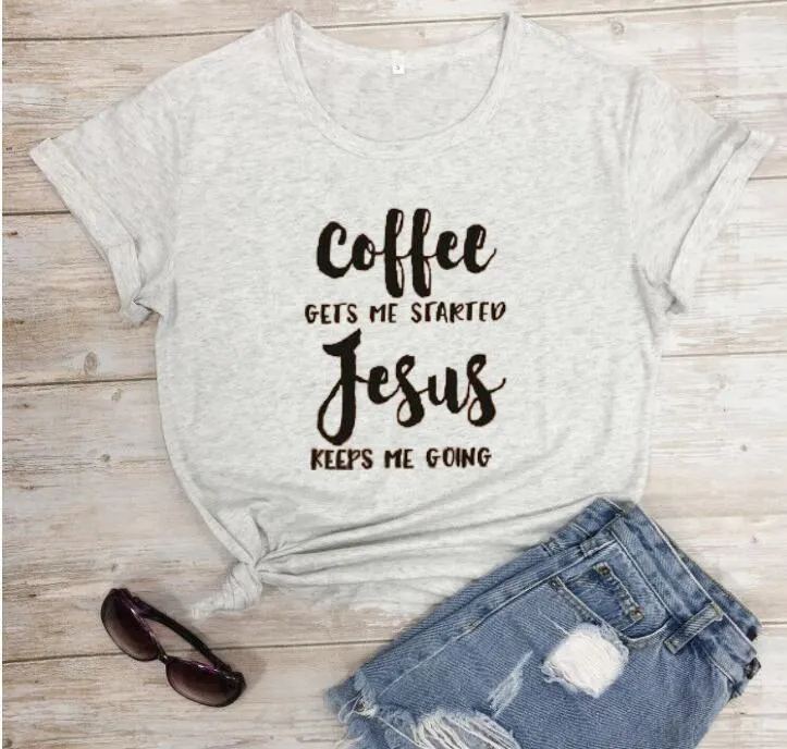 Jesus slogan T-shirt in black, short sleeves, crew neck, front print