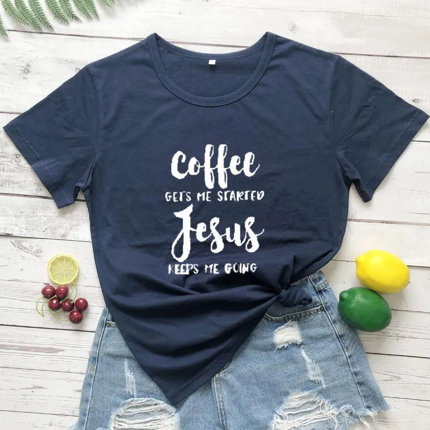 Jesus slogan T-shirt in black, short sleeves, crew neck, front print