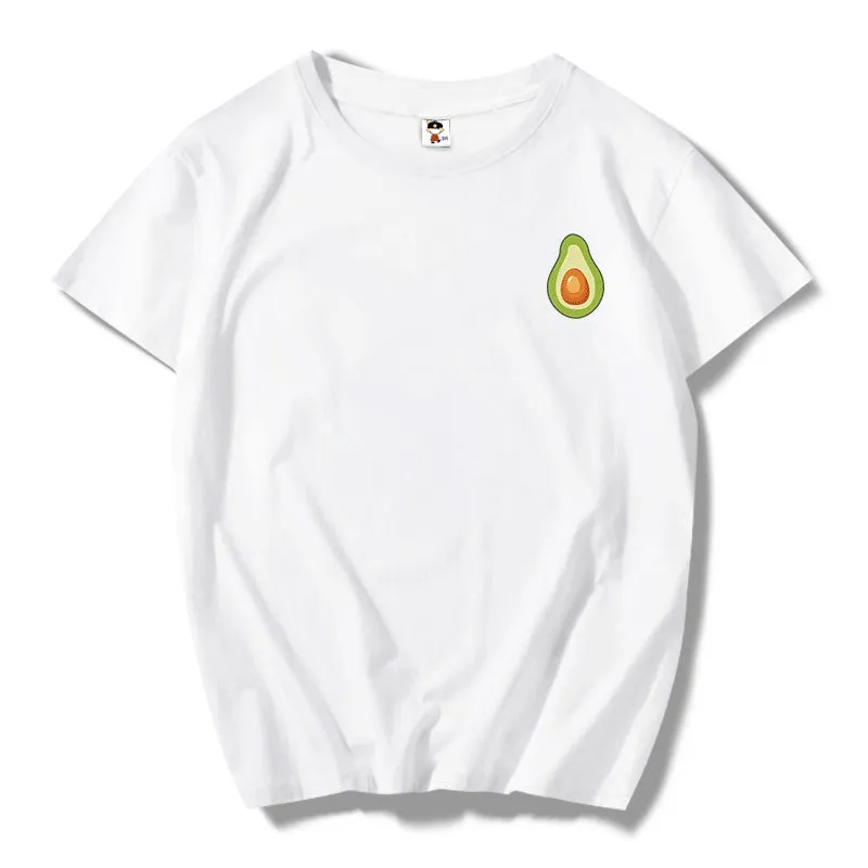 Mens summer loose fit short-sleeved T-shirt with plant flower print in white