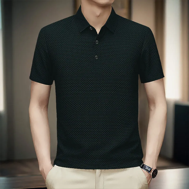 Business casual asymmetric nylon top in khaki on white background