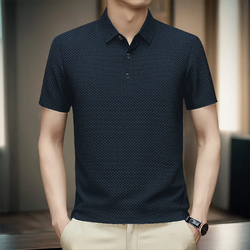 Business casual asymmetric nylon top in khaki on white background