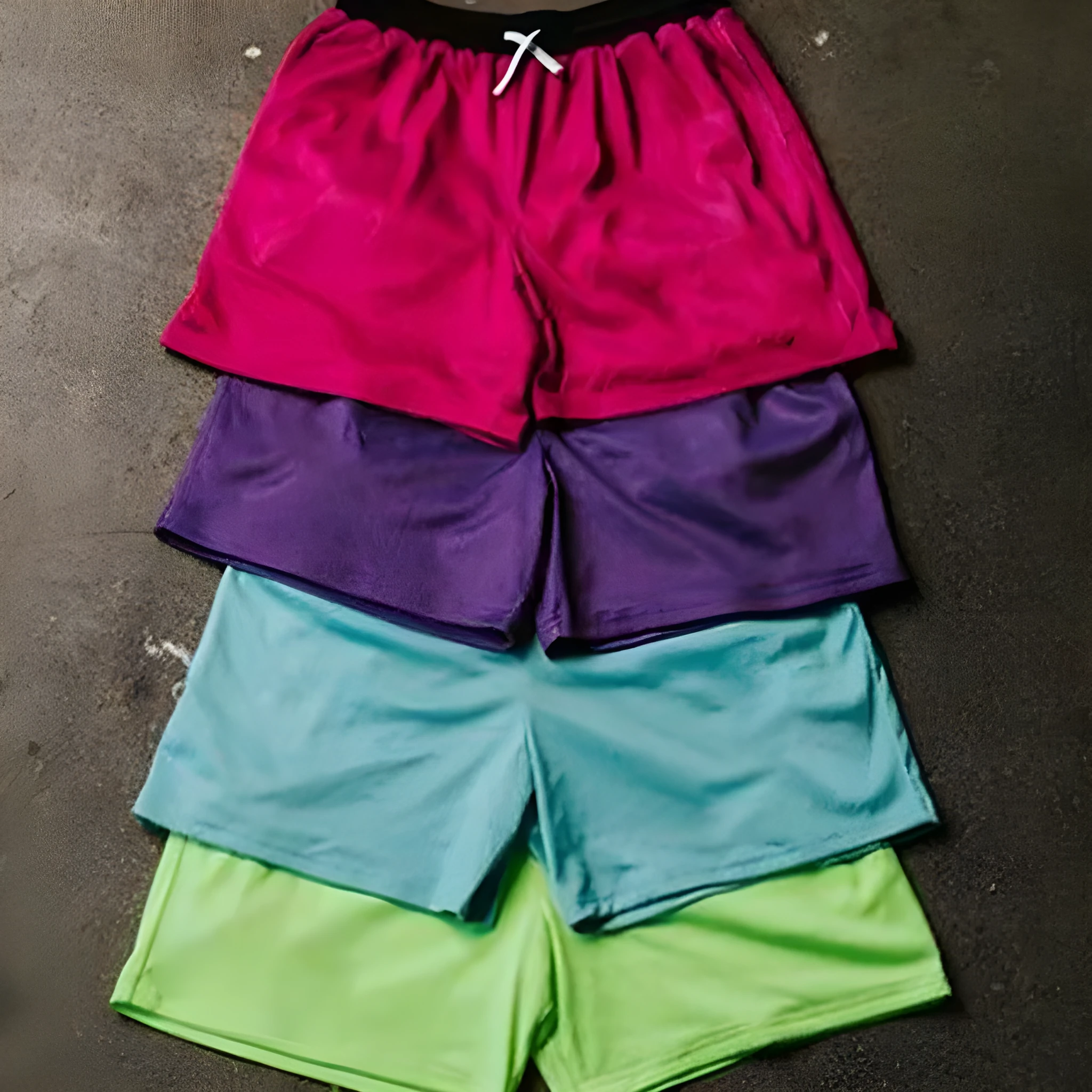 Men's mesh quick-drying athletic shorts in black, red, green, purple, or blue for summer sports