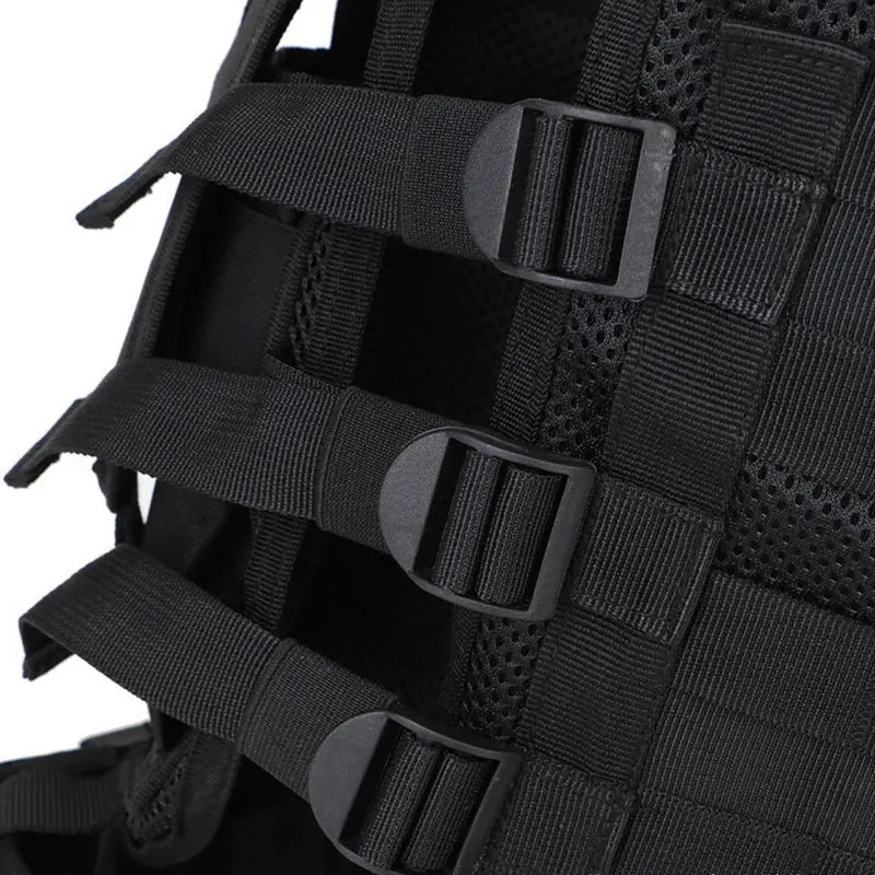 Men's nylon camouflage tactical vest with magic tape and buckle straps, 50x60cm, one size, outdoor adventure gear