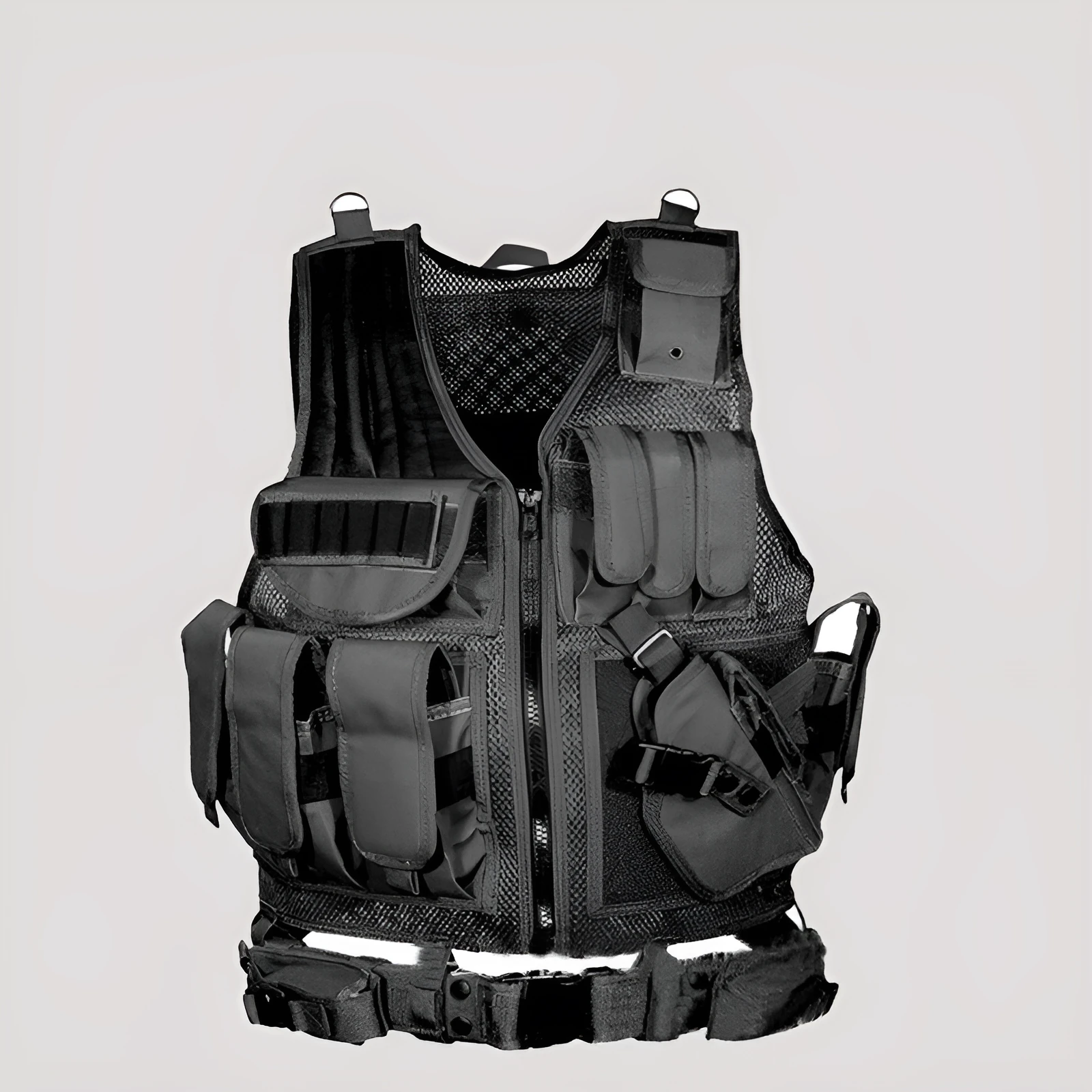 Men's nylon camouflage tactical vest with magic tape and buckle straps, 50x60cm, one size, outdoor adventure gear