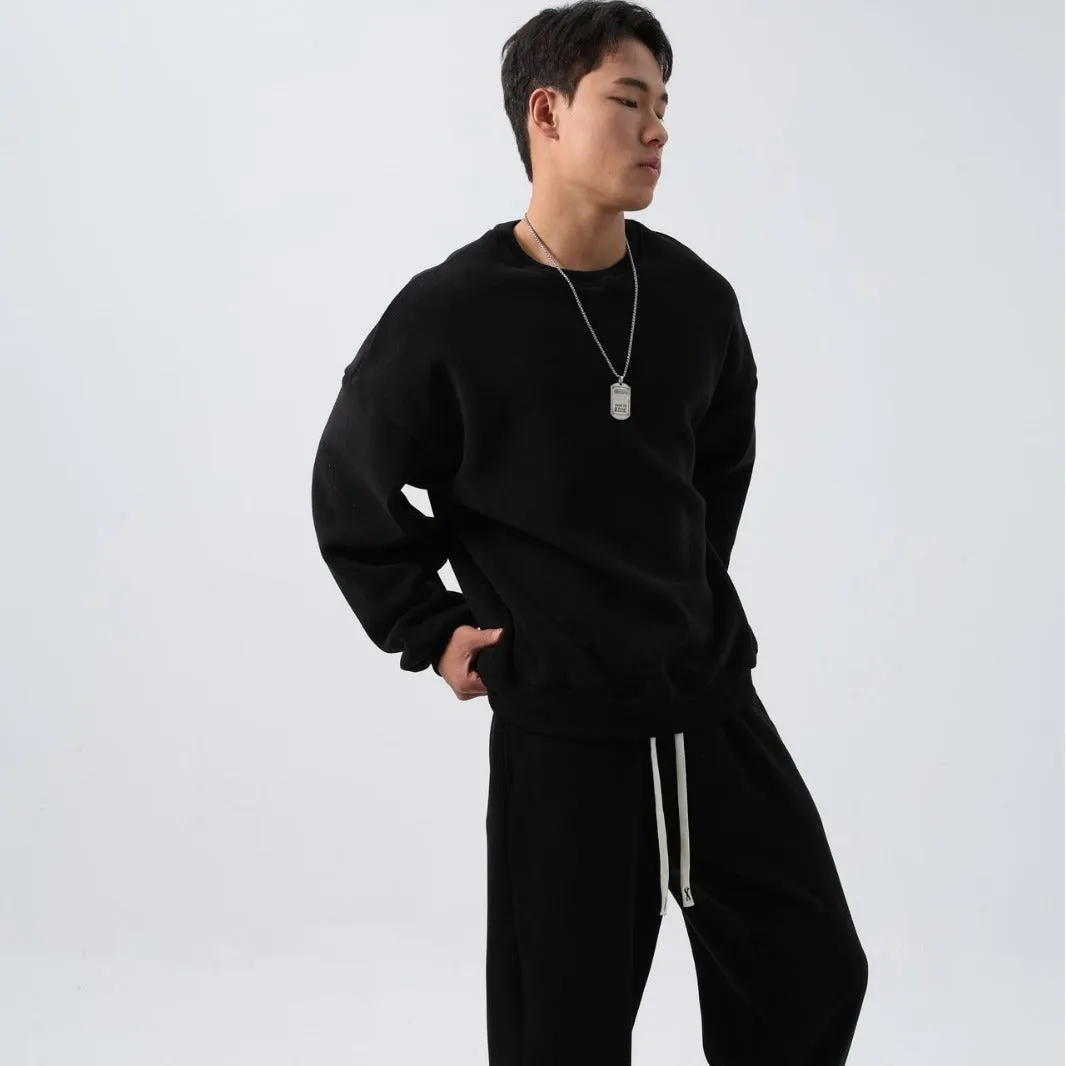 Men's polar fleece sports suit with long sleeve coat and padded trousers in double-sided shake fabric