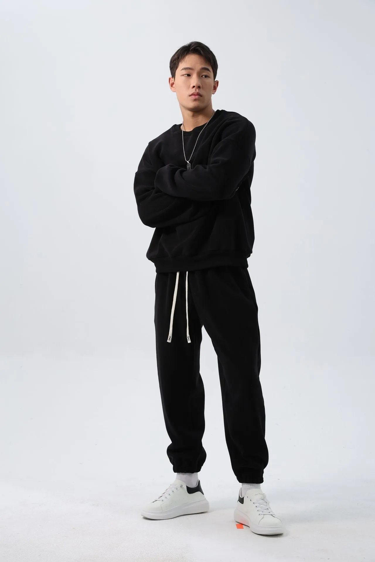 Men's polar fleece sports suit with long sleeve coat and padded trousers in double-sided shake fabric