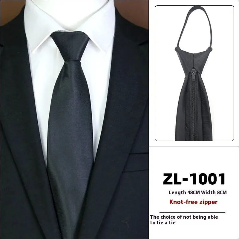 Men's knot-free zipper bow tie in striped geometric pattern, 48cm long, 8cm wide, available in 36 colours