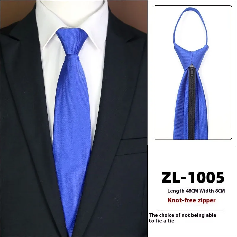 Men's knot-free zipper bow tie in striped geometric pattern, 48cm long, 8cm wide, available in 36 colours