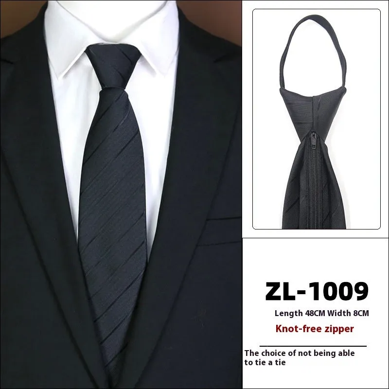 Men's knot-free zipper bow tie in striped geometric pattern, 48cm long, 8cm wide, available in 36 colours