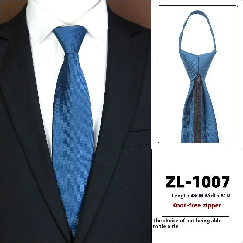 Men's knot-free zipper bow tie in striped geometric pattern, 48cm long, 8cm wide, available in 36 colours