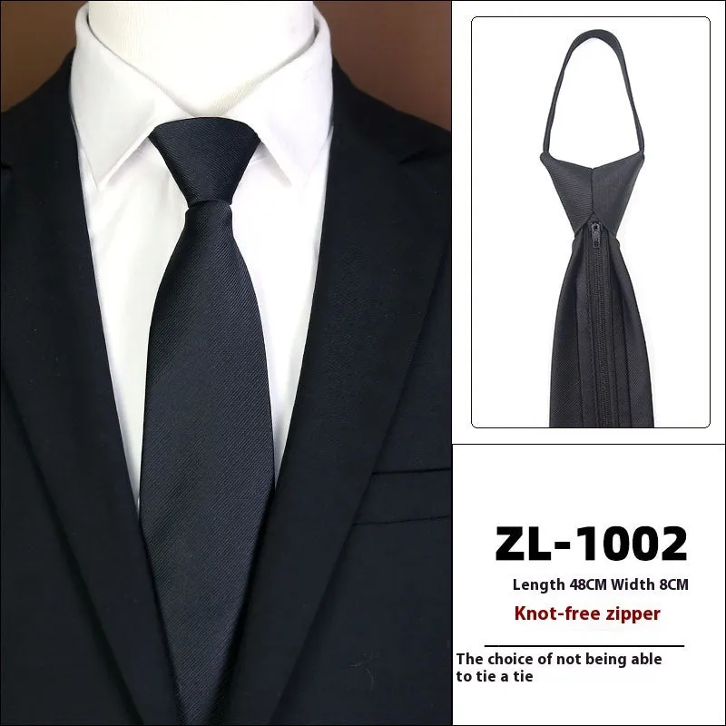 Men's knot-free zipper bow tie in striped geometric pattern, 48cm long, 8cm wide, available in 36 colours