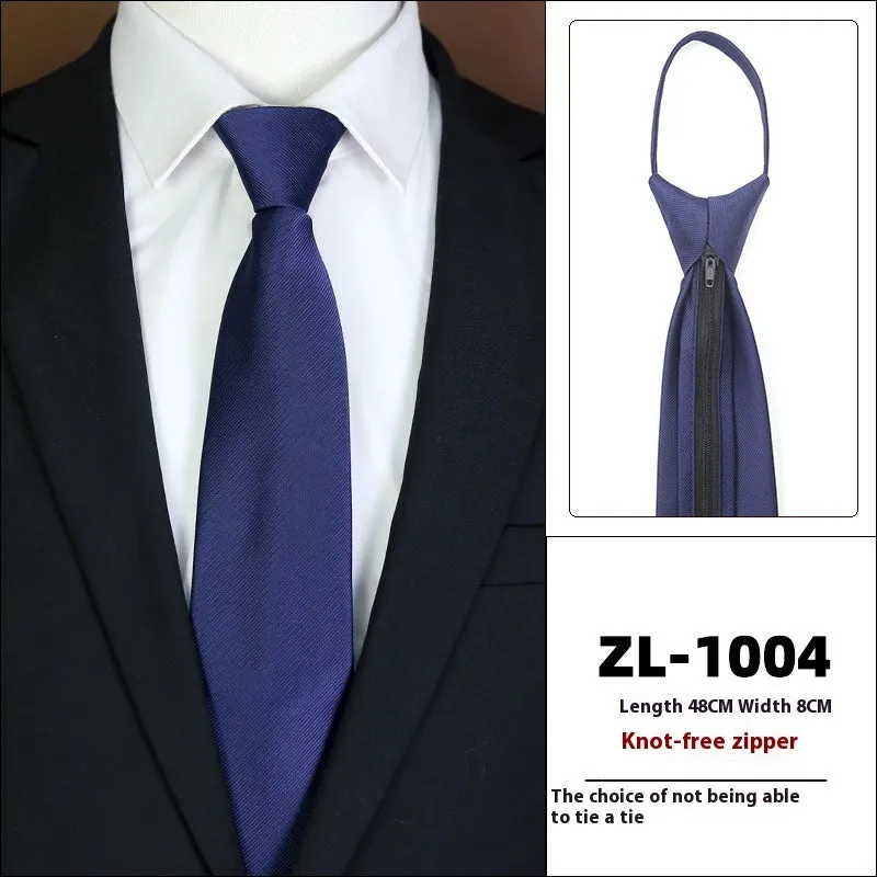 Men's knot-free zipper bow tie in striped geometric pattern, 48cm long, 8cm wide, available in 36 colours