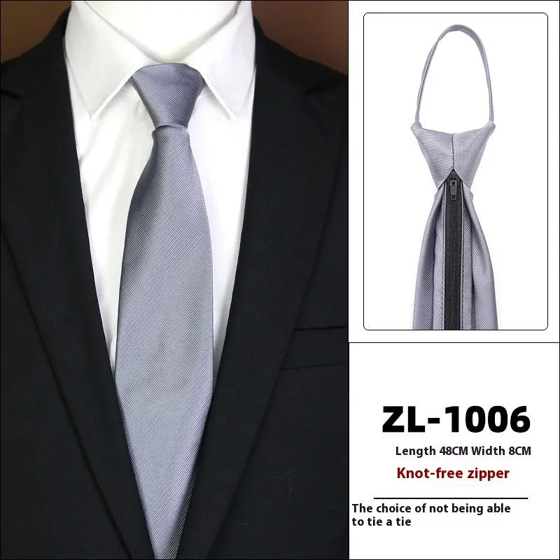 Men's knot-free zipper bow tie in striped geometric pattern, 48cm long, 8cm wide, available in 36 colours
