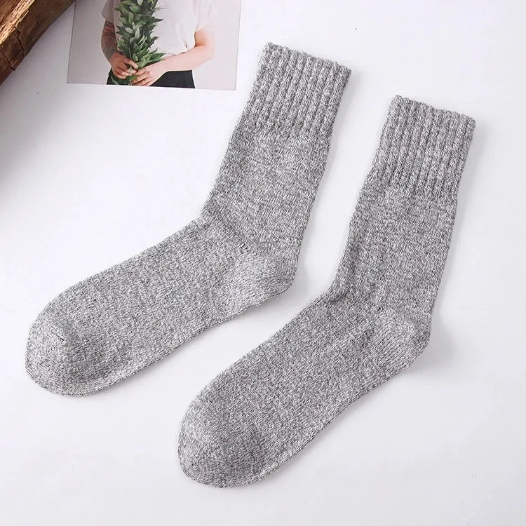Men's winter terry wool socks in five colours - dark gray, coffee, dark green, light gray, dark blue