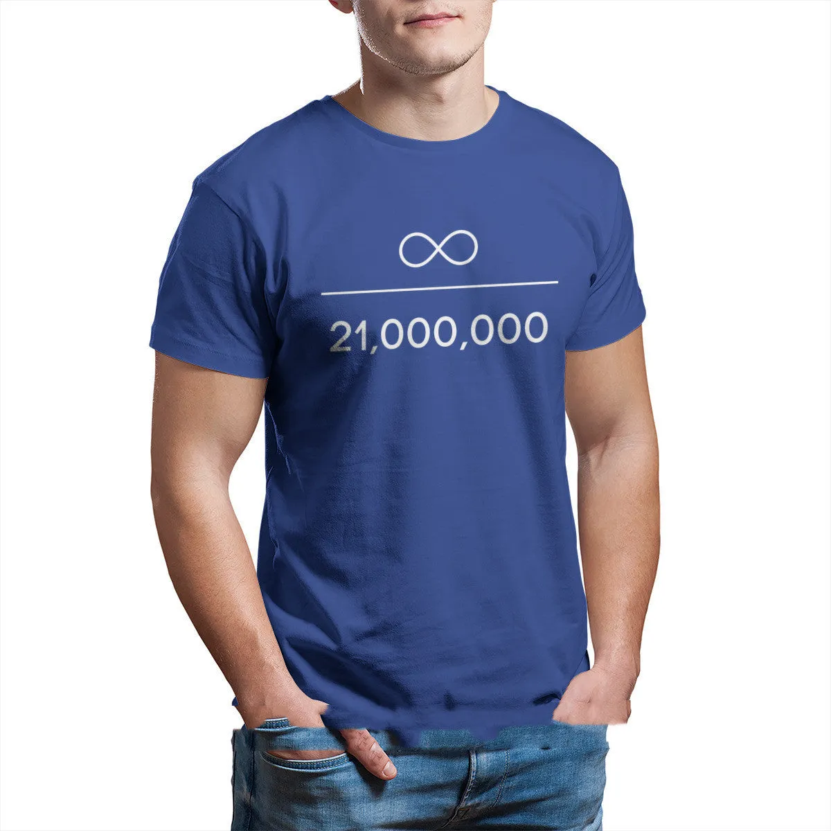 Men's black long sleeve high collar velvet thickened T-shirt with Bitcoin Infinity Divided By Million Unique print, super slim fit