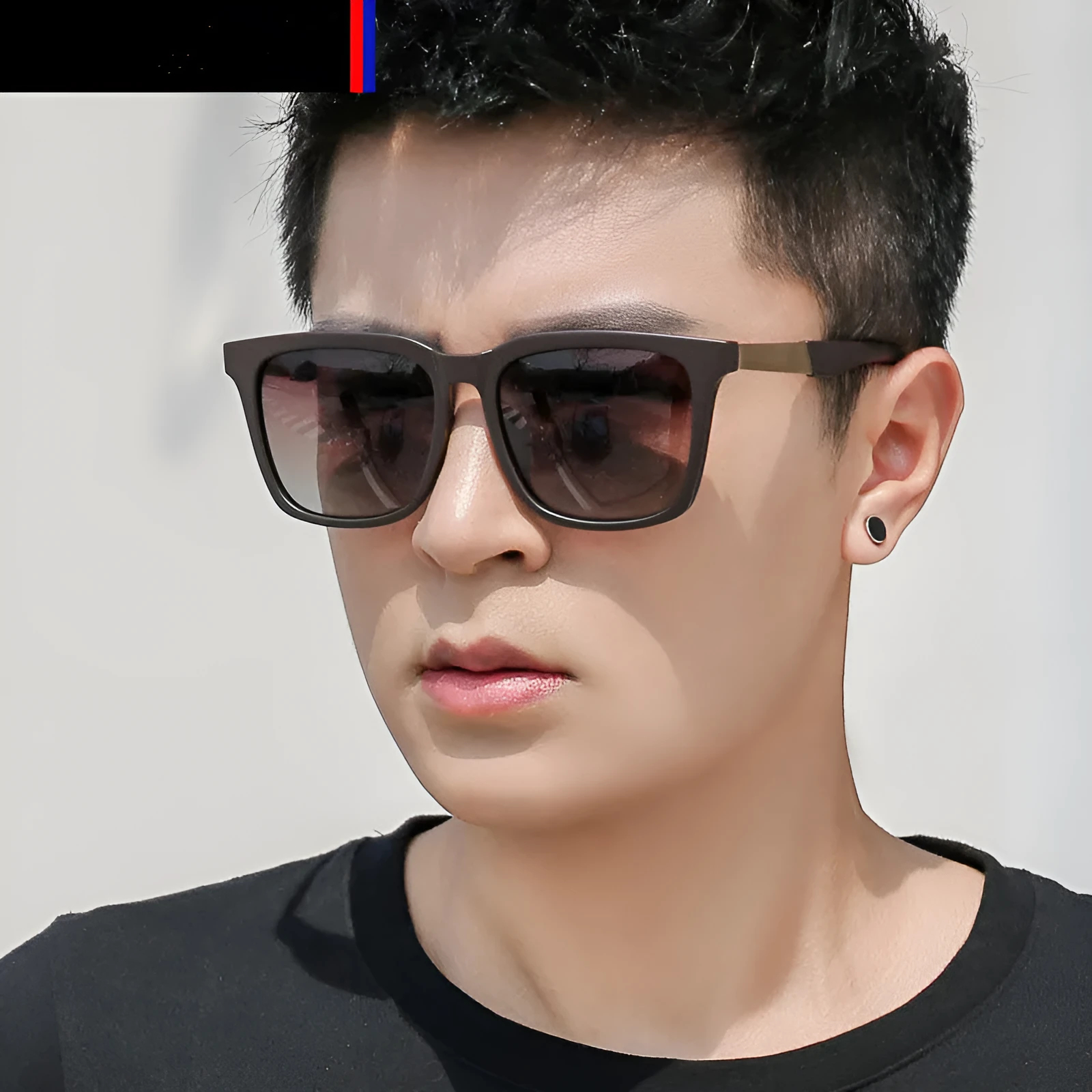 Polarized square PC frame sunglasses in Black, Blue, Brown, Grey, Silver for men and women