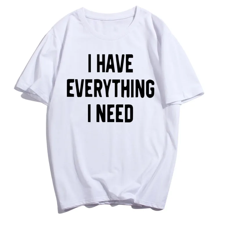 Matching couple cotton T-shirts in black and white with love proclamation text for Valentine's Day casual wear Asian sizes