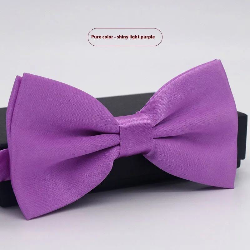 Men's flat head style solid colour bow tie on white background